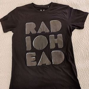 RADIOHEAD EMBOSSED BLACK VINTAGE W.A.S.T.E. CONCERT T-SHIRT SIZE M